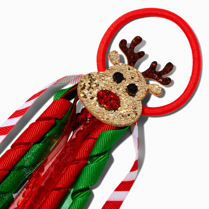 Glitter Reindeer Christmas Streamer Hair Tie,