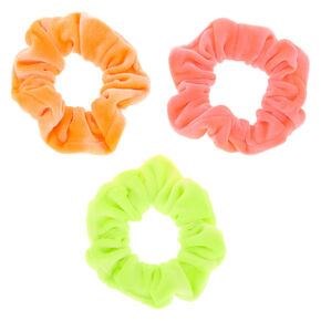 Claire&#39;s Club Small Neon Velvet Hair Scrunchies - 3 Pack,