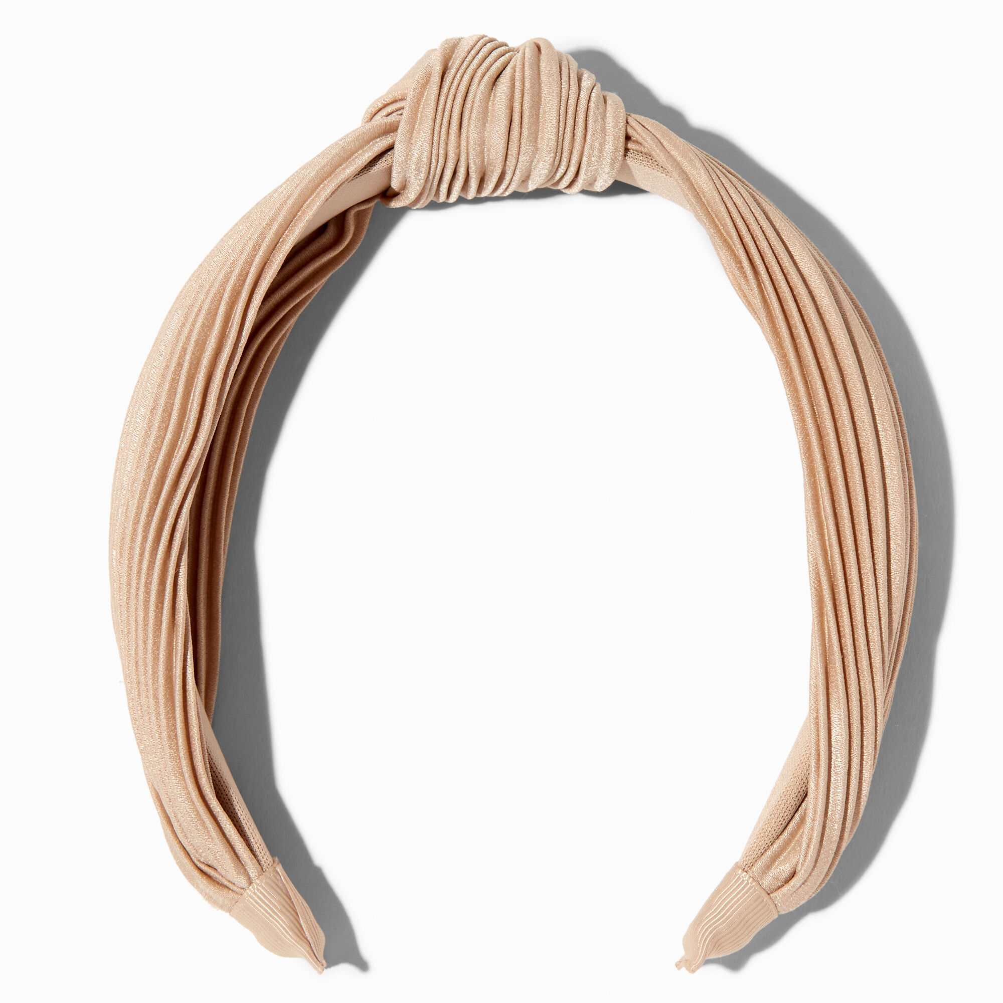 Champagne Pleated Knotted Headband | Claire's US