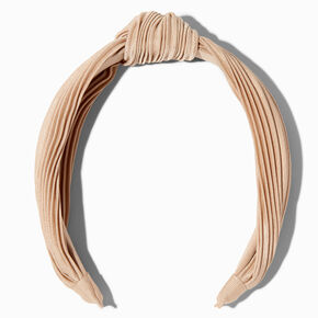 Champagne Pleated Knotted Headband,