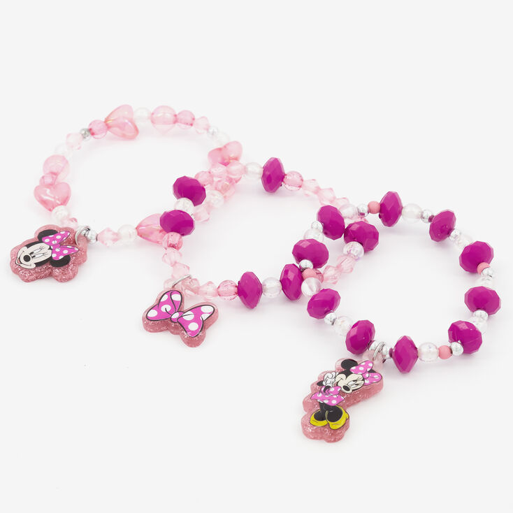 Disney Minnie Mouse Beaded Stretch Bracelets &ndash; 3 Pack,