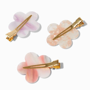 Marble Flower No Crease Hair Styling Clips - 3 Pack,