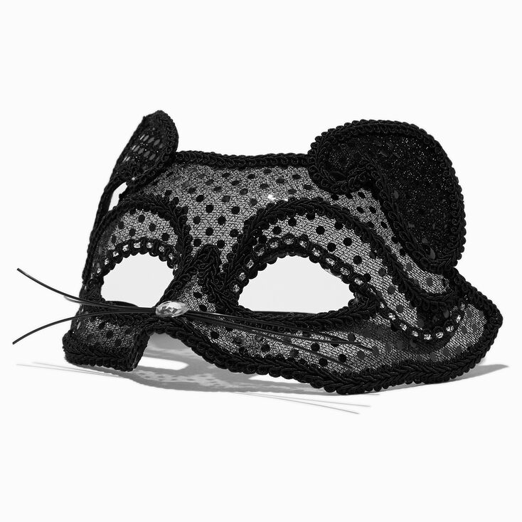Black Lace Cat Mask,