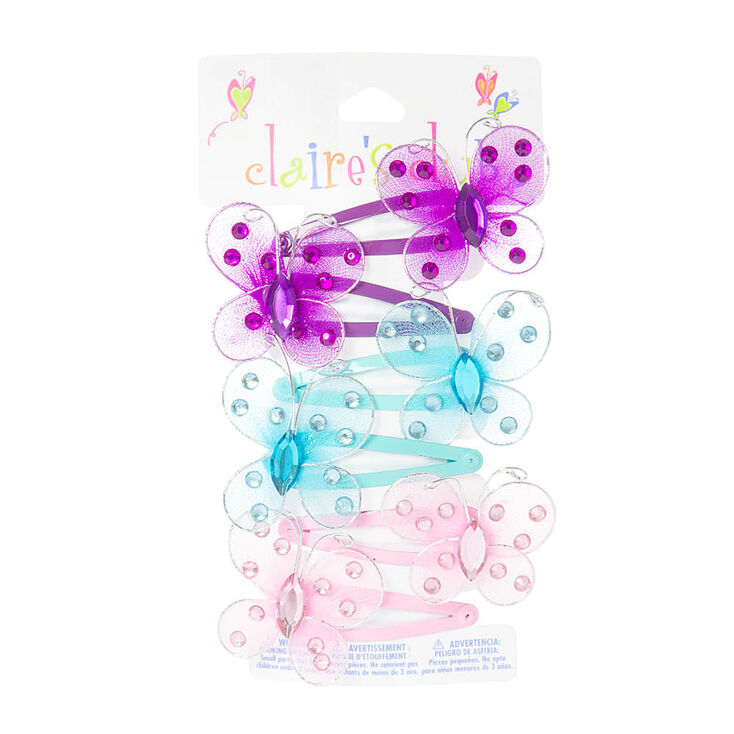 Claire&#39;s Club Butterfly Snap Clips - 6 Pack,