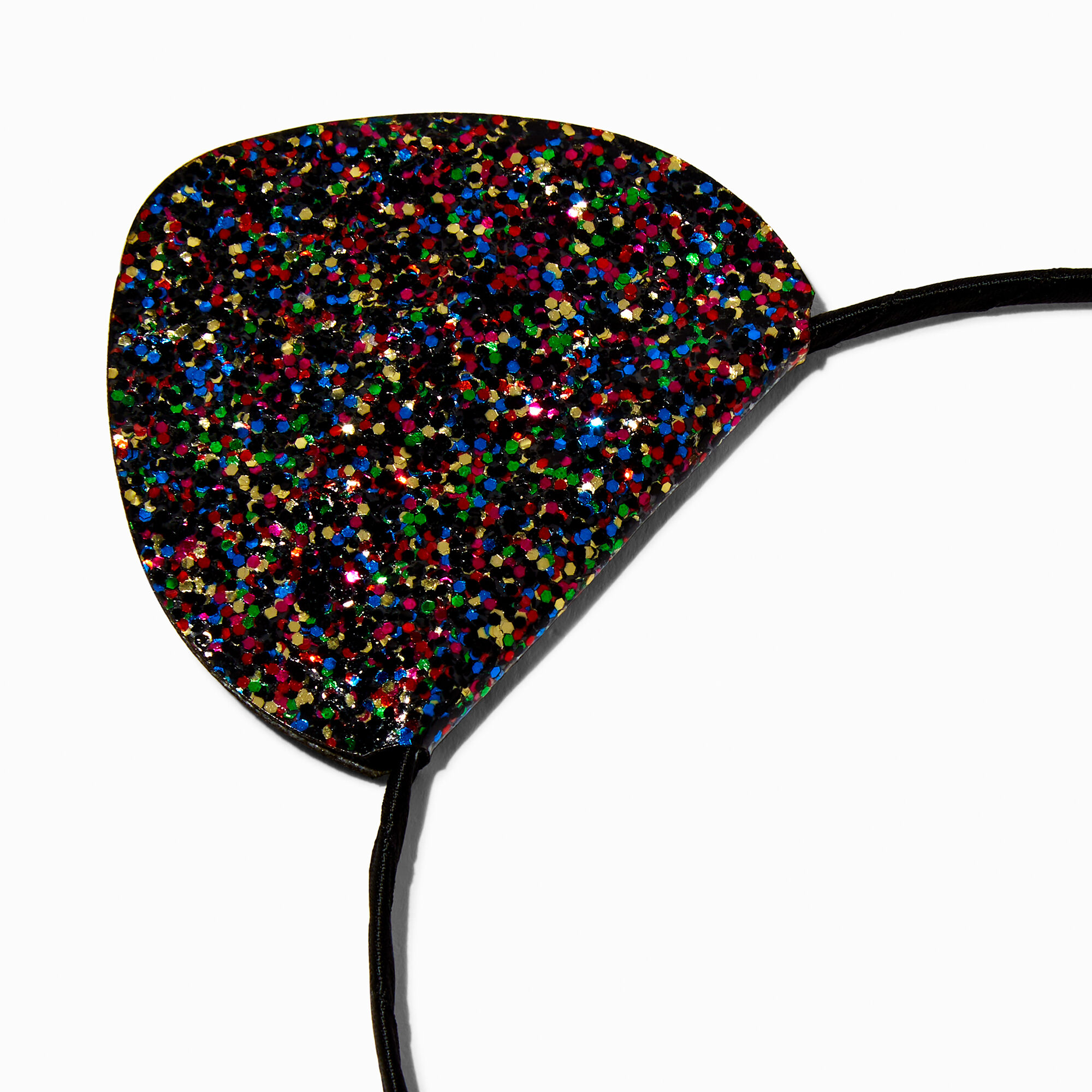 Rainbow Glitter Black Ear Headband,