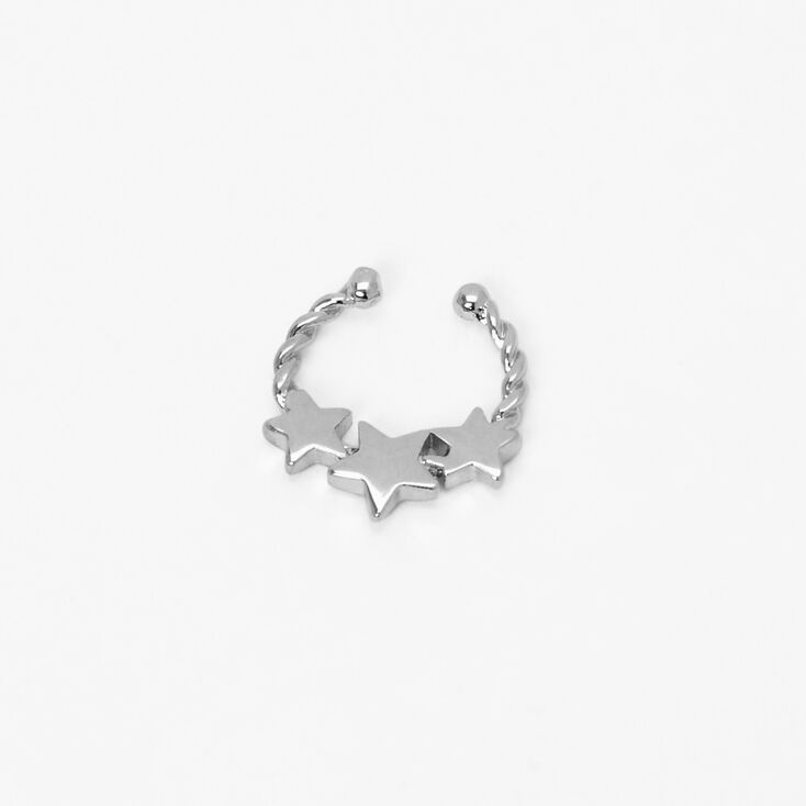 Silver Star Faux Septum Nose Ring,