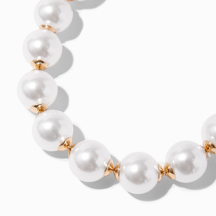 Large Pearl Statement Choker Necklace ,