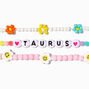 Zodiac Daisy Happy Face Beaded Stretch Bracelets - 3 Pack, Taurus,