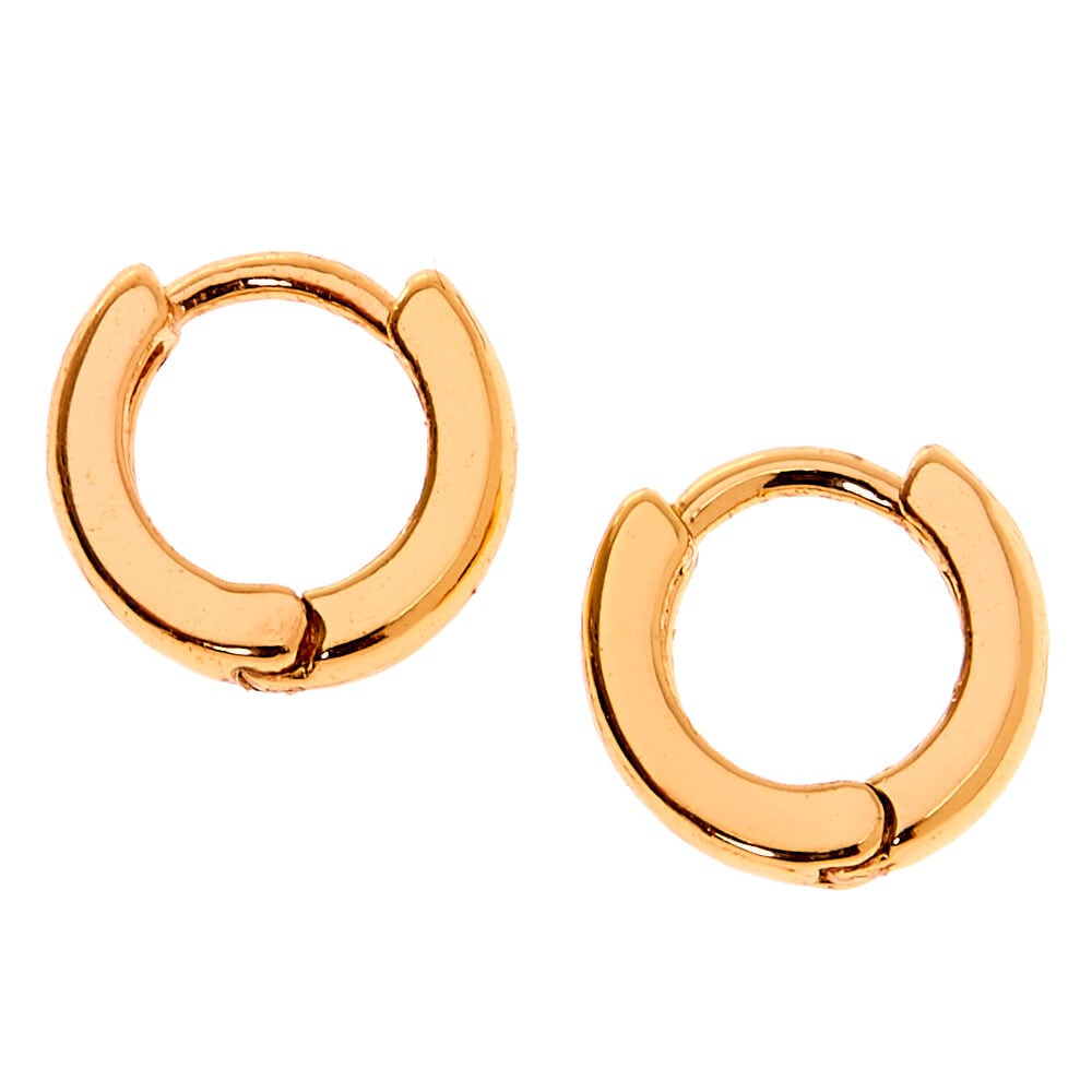 Gold-tone 10mm Huggie Hoop Earrings,