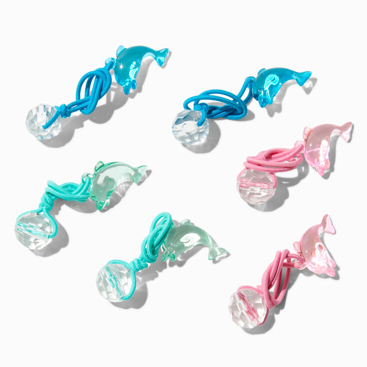 Claire&#39;s Club Dolphin Charm Hair Ties - 6 Pack,