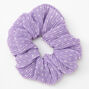 Medium Pleated Polka Dot Hair Scrunchie - Lilac,