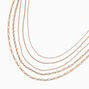 Gold-tone Mixed Multi-Strand Chain Necklace,