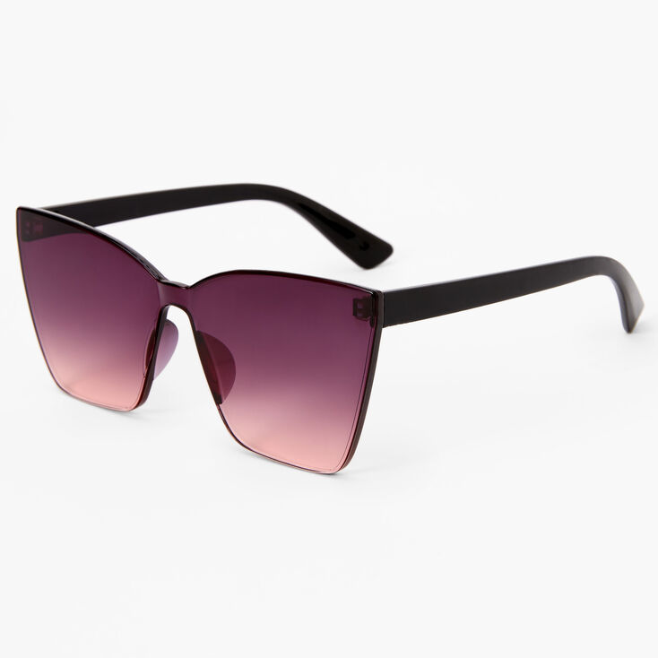Pink Fade Black Slim Cat Eye Sunglasses,
