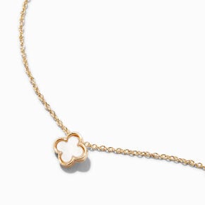 White Clover Gold-tone Pendant Necklace,