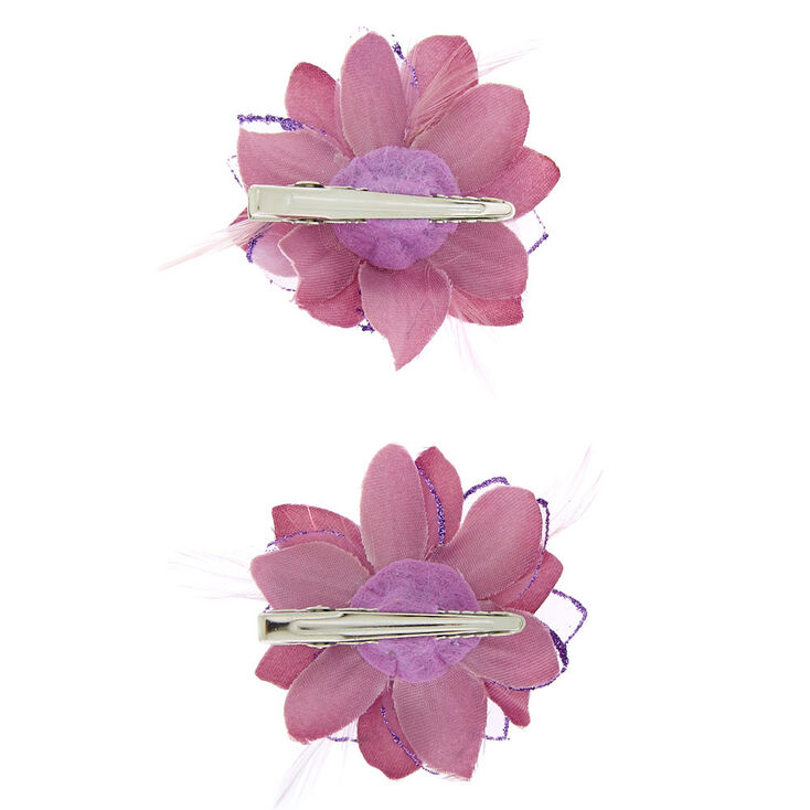 Glitter Lilly Flower Hair Clips - 2 Pack,