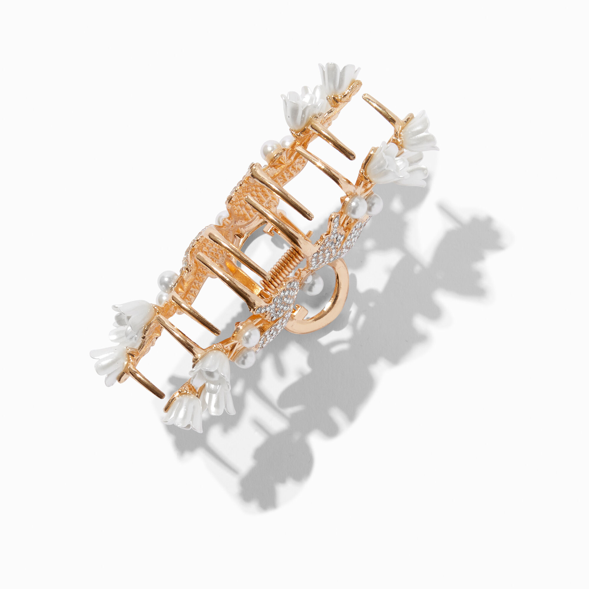 Gold-tone Butterfly & Pearl Hair Claw,