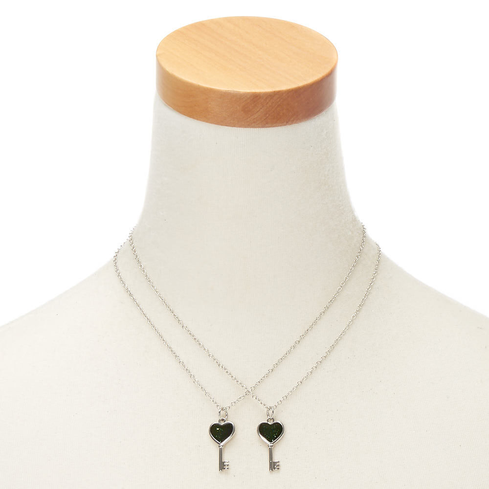 Best Friends Mood Heart Key Pendant Necklaces 2 Pack
