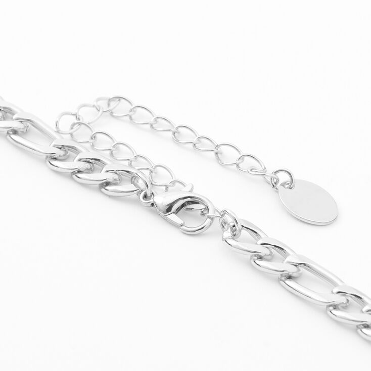 Silver Figaro 20&quot; Chain Link Necklace,
