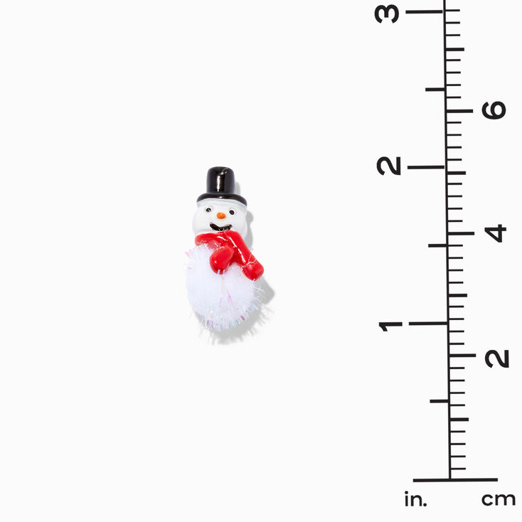 Fuzzy Snowman Stud Earrings,