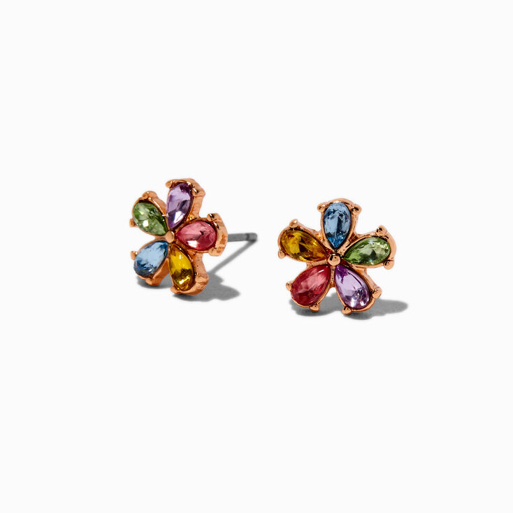 Pastel Crystal Daisy Stud Earrings,