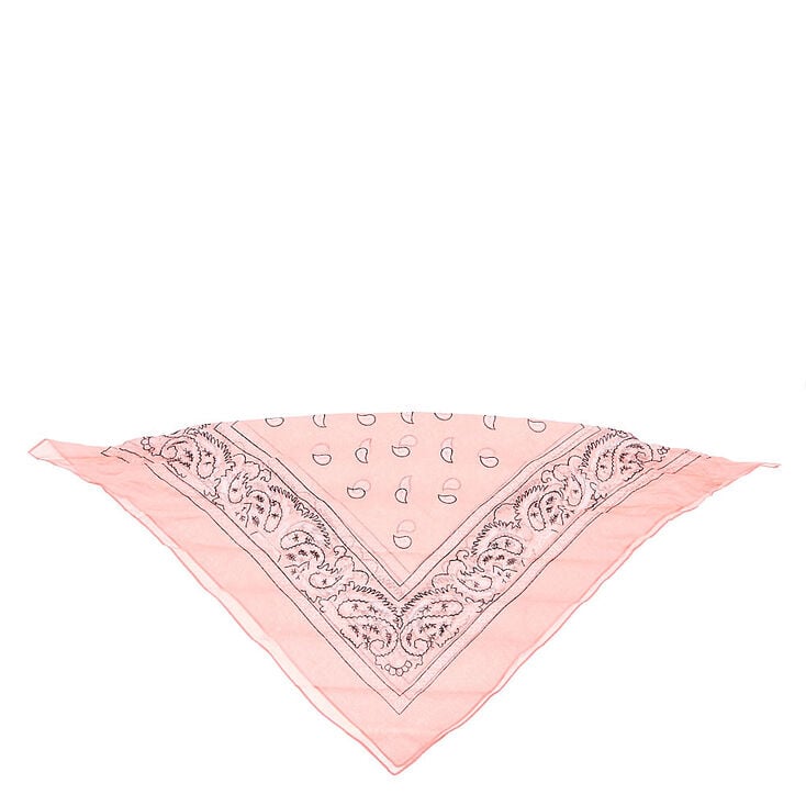 Light Pink Paisley Bandana Headwrap,