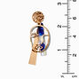 Gold 2&quot; Blue Face Outline Drop Earrings,