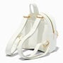 Gold-tone Studded White Quilted Small Backpack,