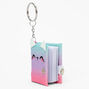 Ombre Cat Mini Glitter Diary Keychain,