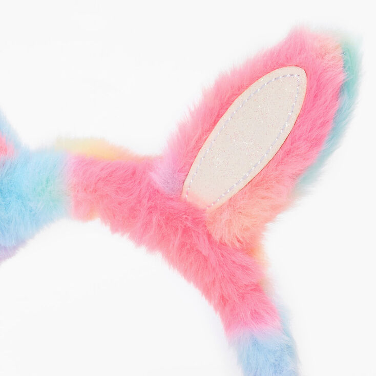 Claire&#39;s Club Plush Rainbow Bunny Ears Headband,