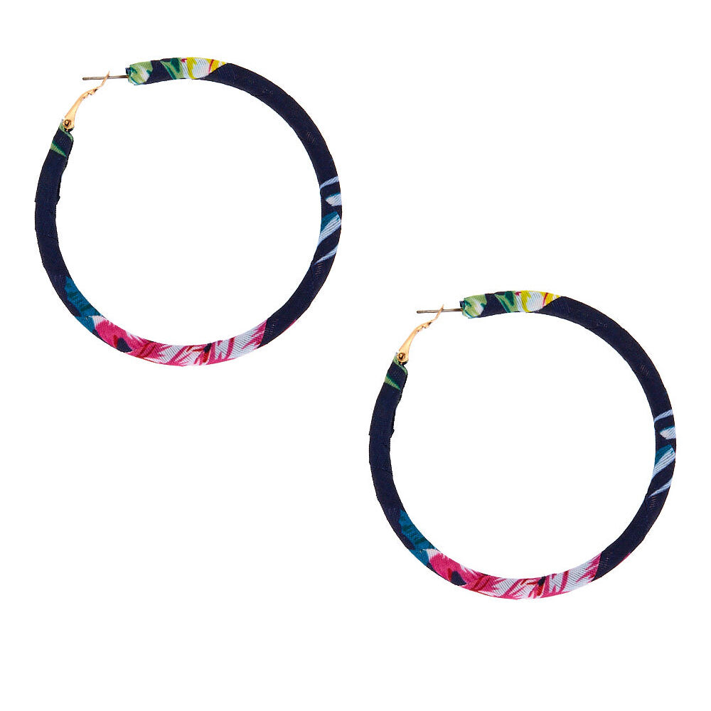 Fabric wrapped hoop clearance earrings