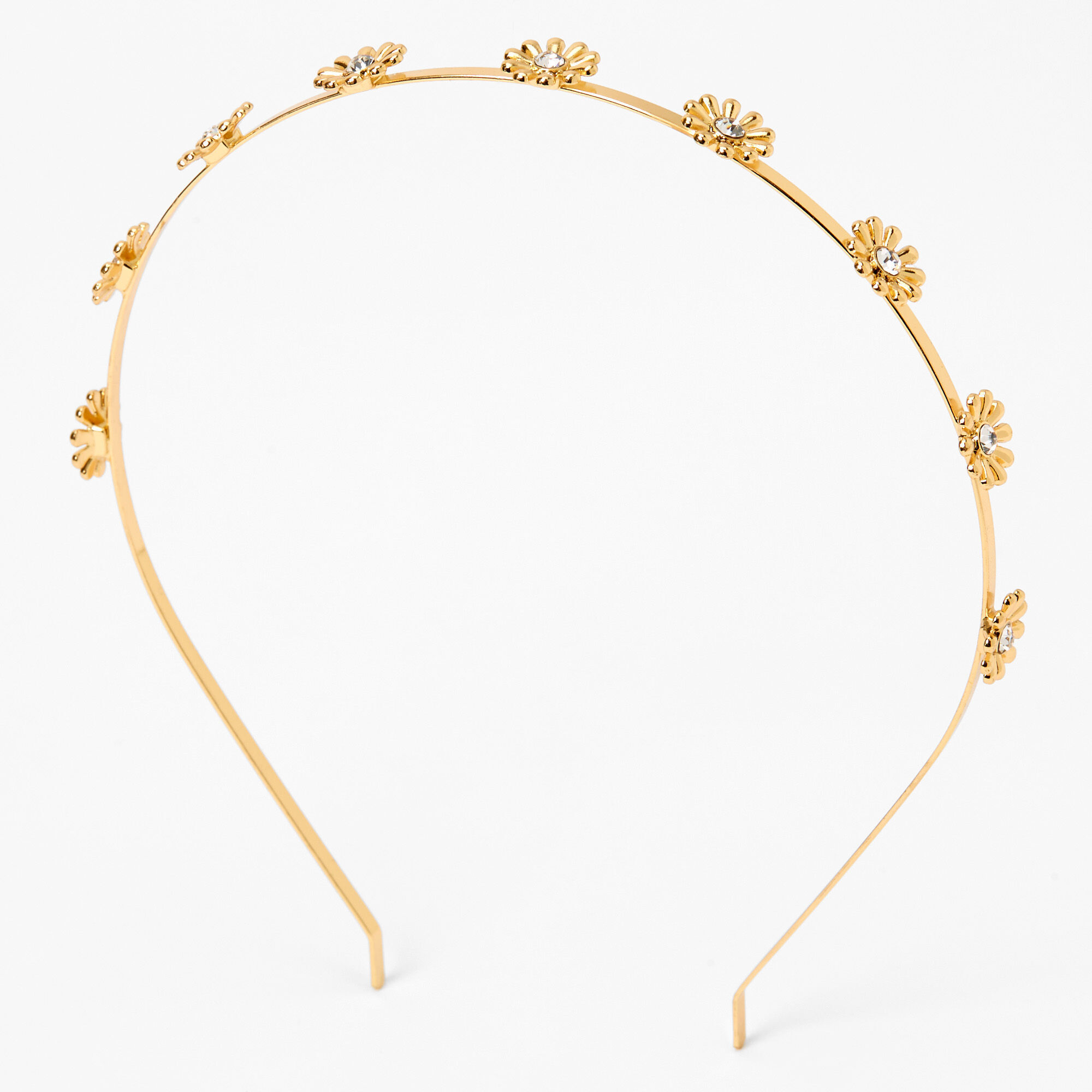 View Claires Tone Crystal Daisy Headband Gold information