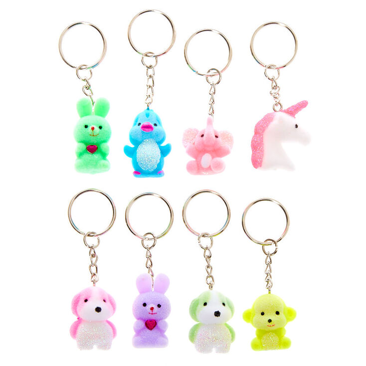 Glitter Animals Best Friends Keyrings - 8 Pack,