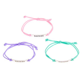 Pastel Sister Adjustable Bracelets - 3 Pack,