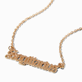Gold Gothic Zodiac Pendant Necklace - Sagittarius,