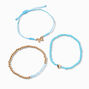 March Birthstone Beaded Stretch Bracelets - 3 Pack,