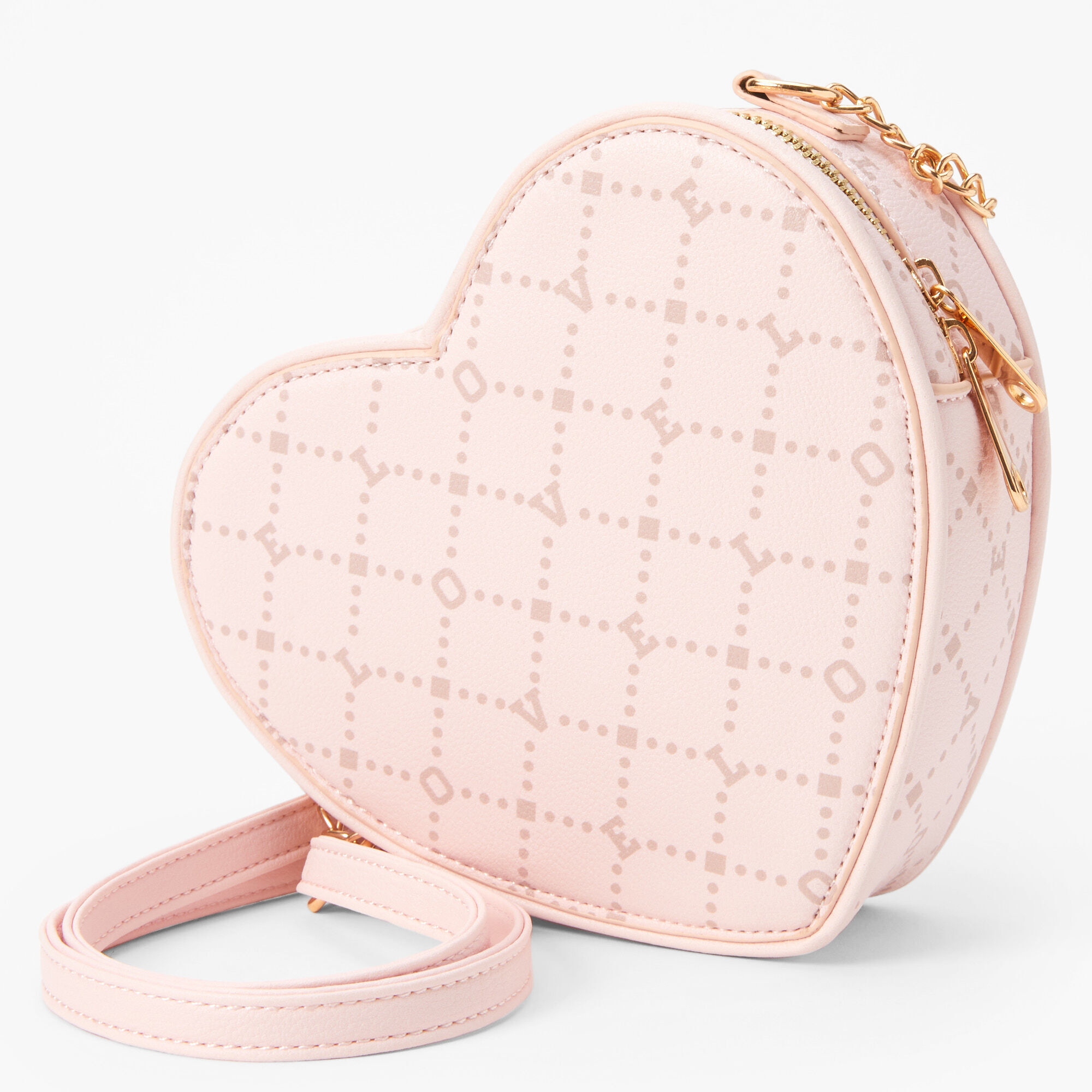 Pink heart crossbody clearance bag