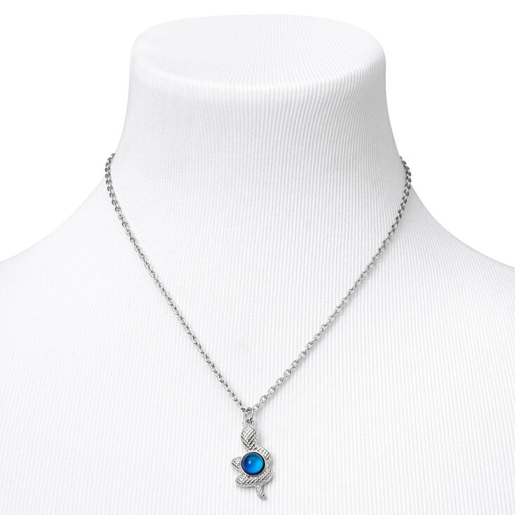 Collier &agrave; pendentif d&rsquo;humeur serpent couleur argent&eacute;e,