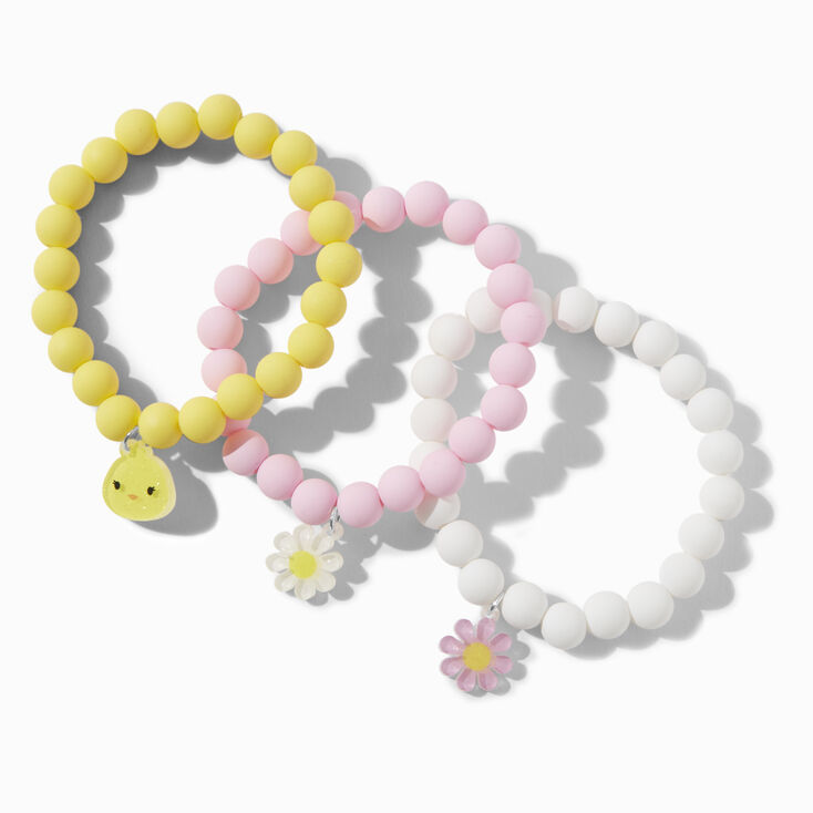 Claire&#39;s Club Easter Matte Beaded Stretch Bracelets - 3 Pack,
