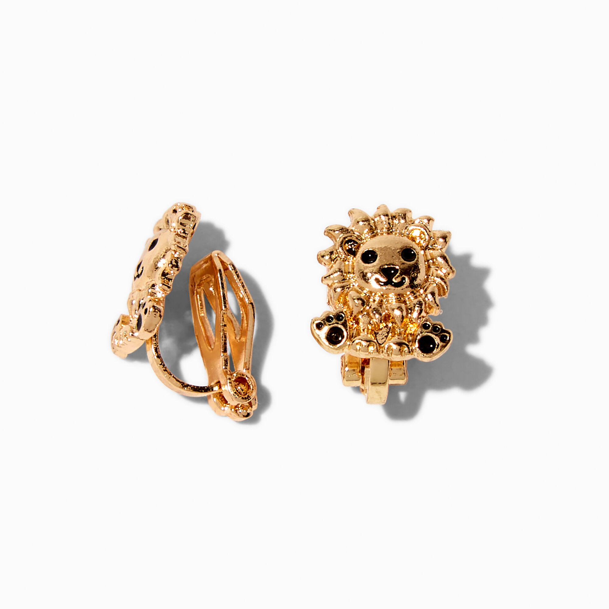 View Claires Tone Lion ClipOn Stud Earrings Gold information