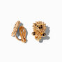 Gold-tone Lion Clip-On Stud Earrings,