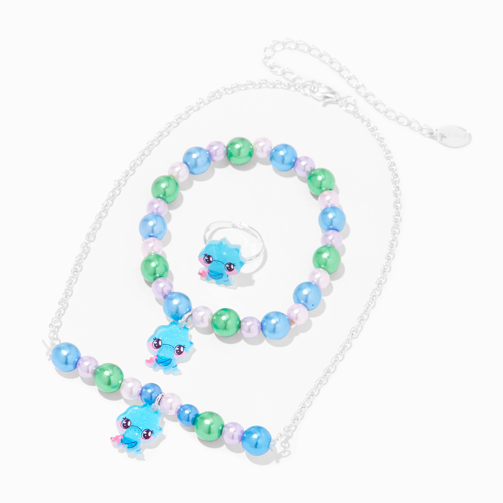 Claire's Club Blue Dinosaur Jewelry Set - 3 Pack,