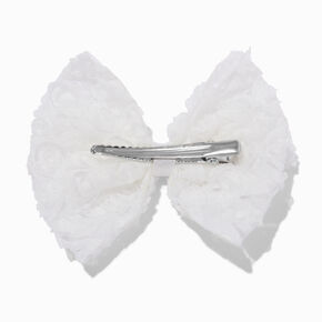 Claire&#39;s Club White Rose Hair Bow Clip,