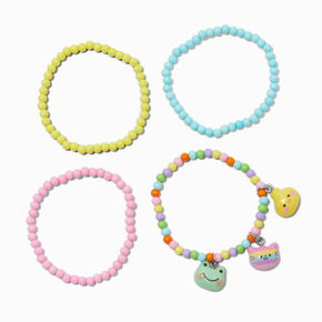 Claire&#39;s Club Pastel Glitter Critter Seed Bead Stretch Bracelets - 4 Pack,