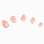 Rainbow Squiggle Tip Stiletto Press On Vegan Faux Nail Set - 24 Pack,
