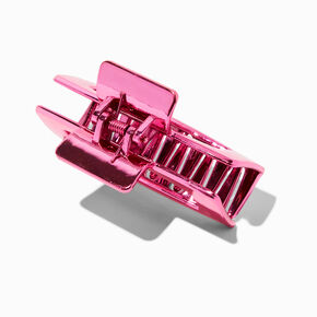 Electro Pink Medium Rectangle Hair Claw,