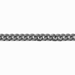 Silver-tone Stainless Steel 6MM Curb Chain Bracelet,