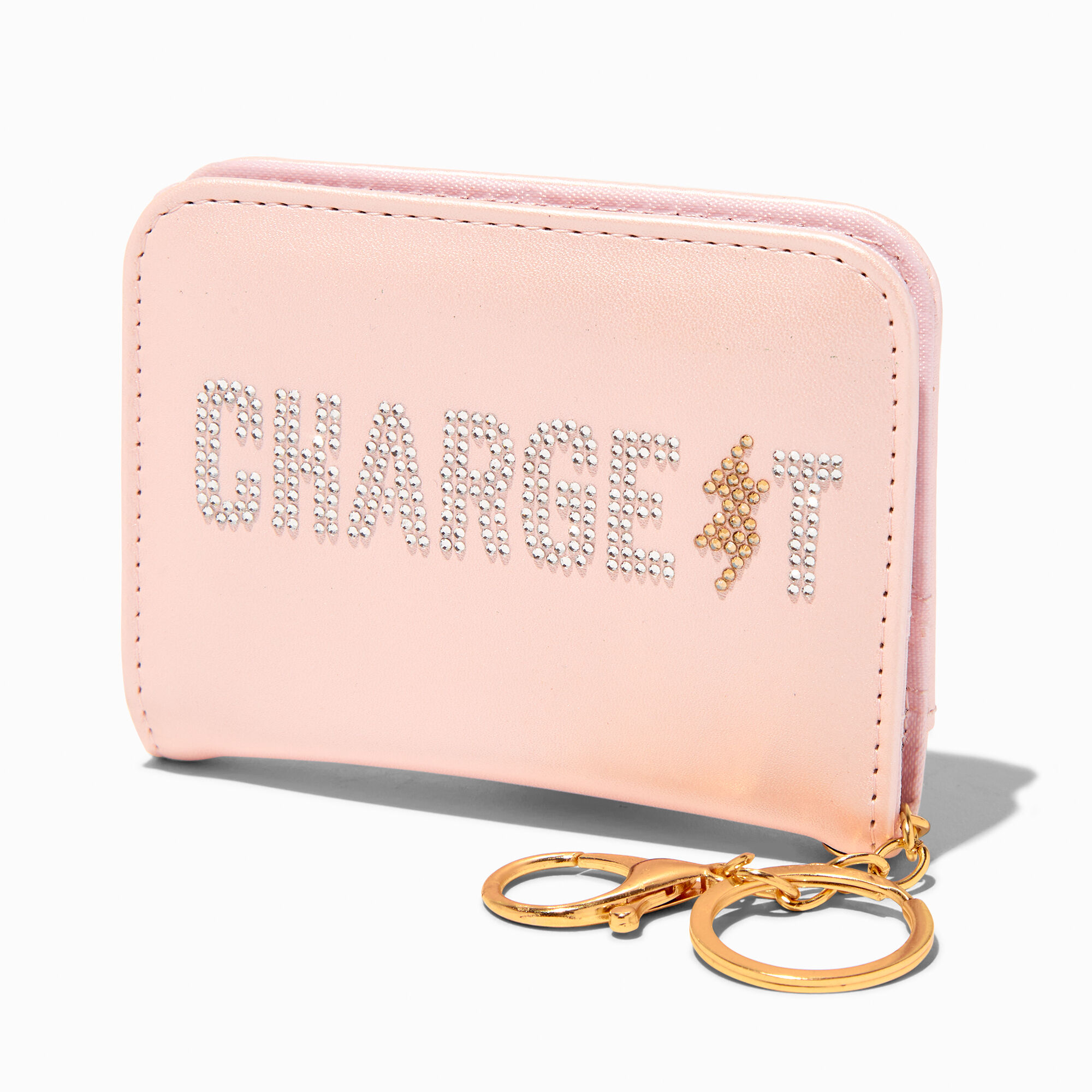 "Charge It" Pink Mini Zip Wallet,