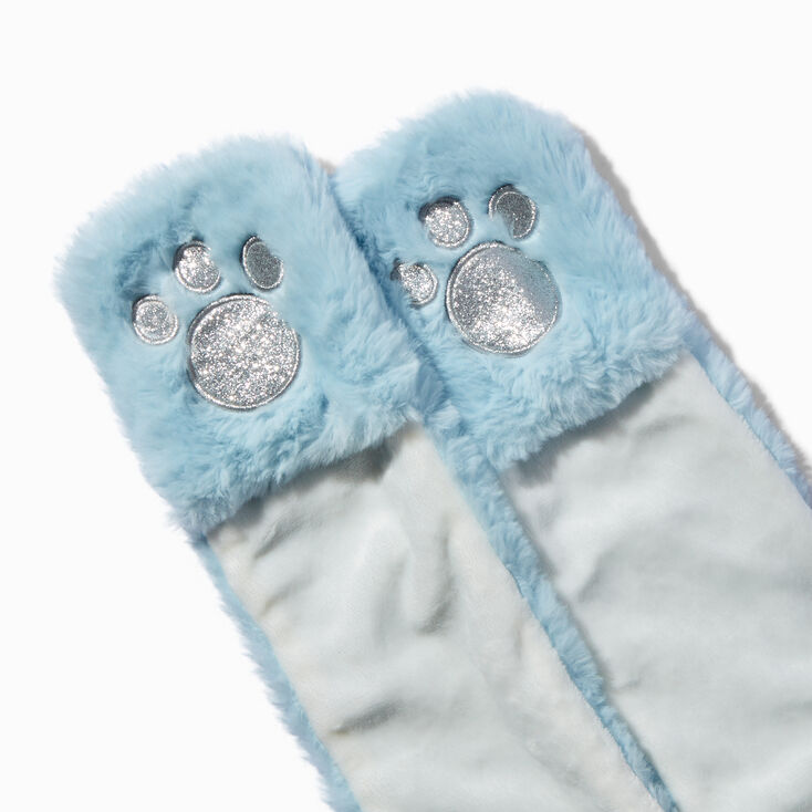 Claire&#39;s Club Fuzzy Blue Bear Headscarf,