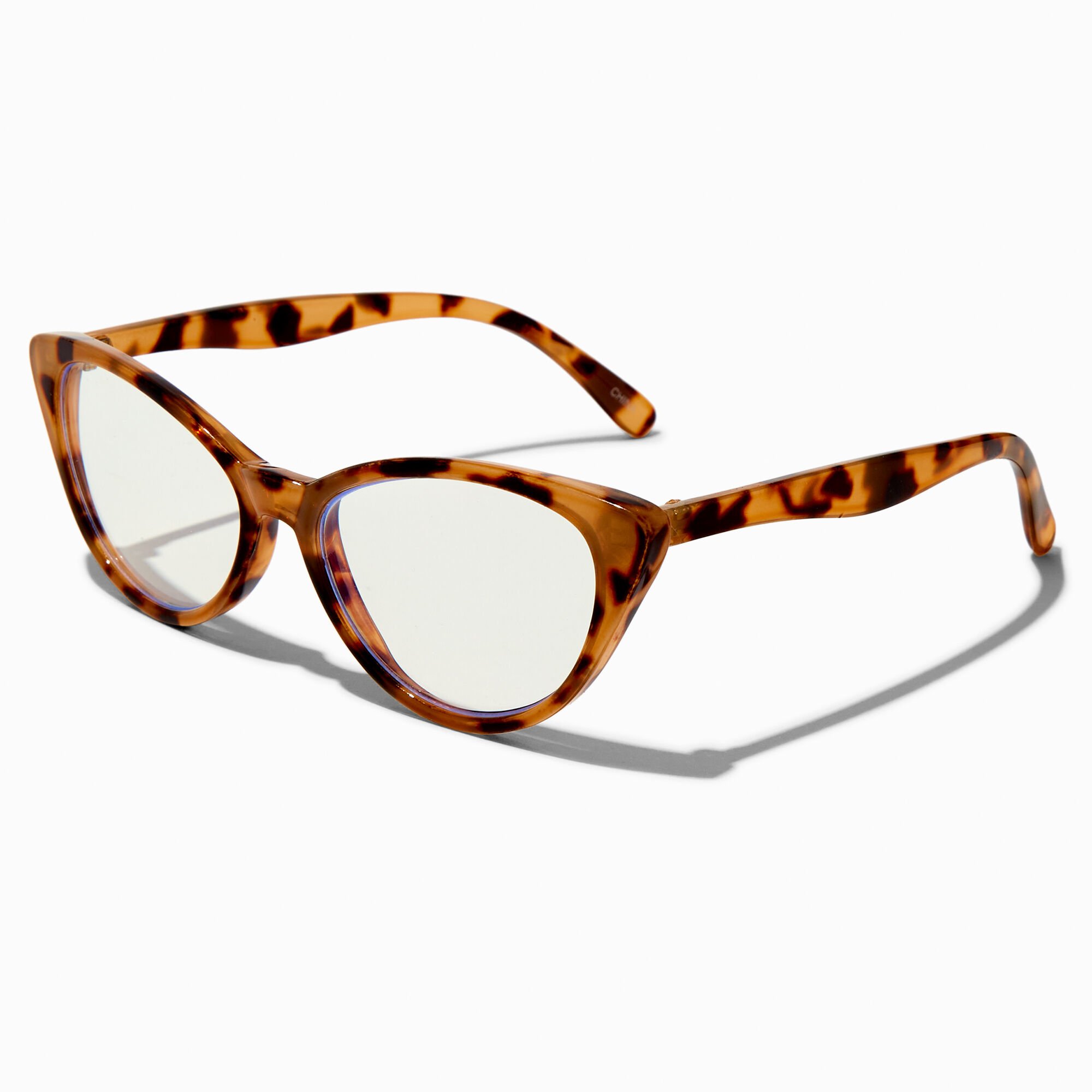 Solar Blue Light Reducing Tortoiseshell Cat Eye Clear Lens Frames,