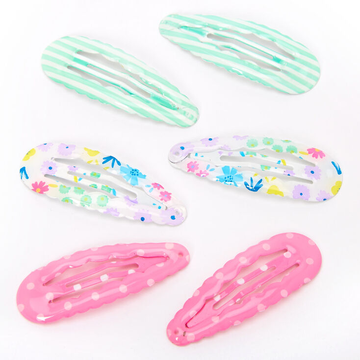 Claire&#39;s Club Scalloped Snap Hair Clips - 6 Pack,